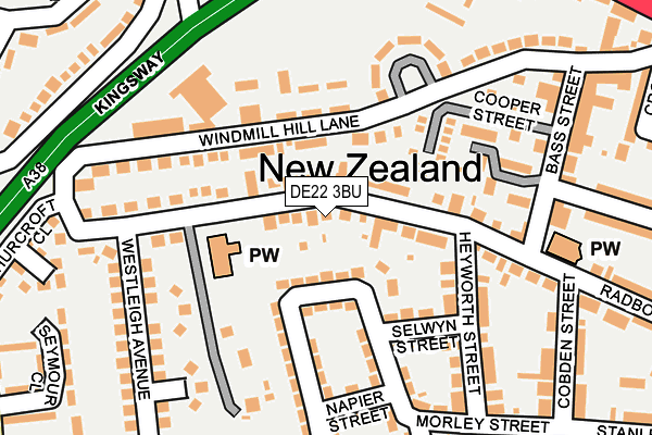 DE22 3BU map - OS OpenMap – Local (Ordnance Survey)