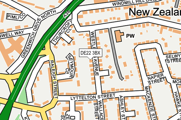 DE22 3BX map - OS OpenMap – Local (Ordnance Survey)