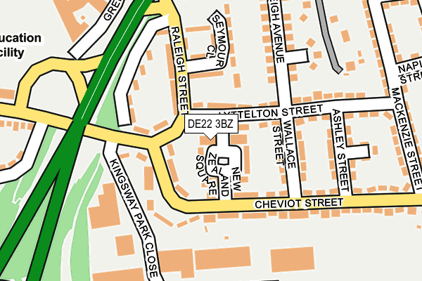 DE22 3BZ map - OS OpenMap – Local (Ordnance Survey)