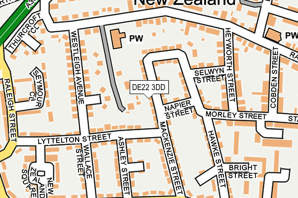 DE22 3DD map - OS OpenMap – Local (Ordnance Survey)