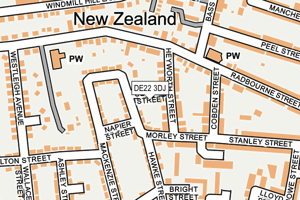 DE22 3DJ map - OS OpenMap – Local (Ordnance Survey)