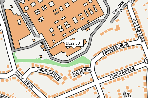 DE22 3DT map - OS OpenMap – Local (Ordnance Survey)