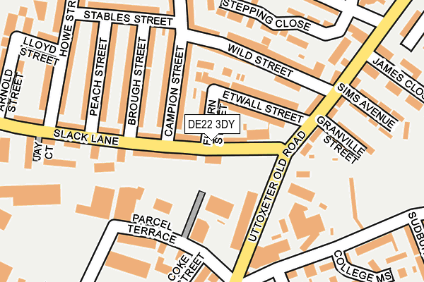 DE22 3DY map - OS OpenMap – Local (Ordnance Survey)