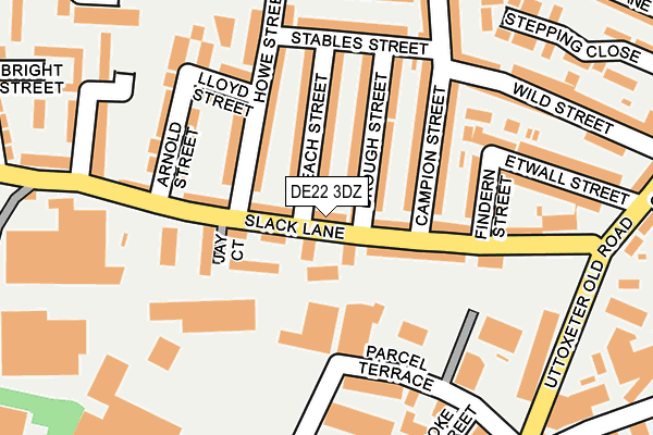DE22 3DZ map - OS OpenMap – Local (Ordnance Survey)