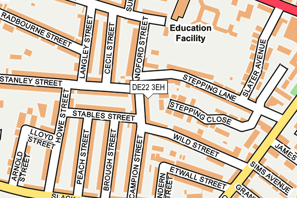 DE22 3EH map - OS OpenMap – Local (Ordnance Survey)