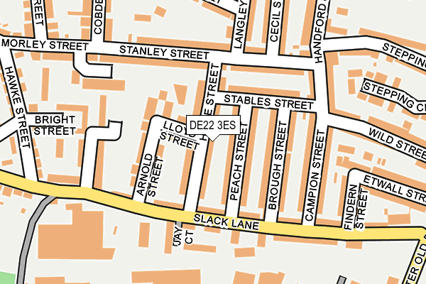 DE22 3ES map - OS OpenMap – Local (Ordnance Survey)