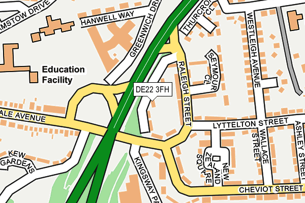 DE22 3FH map - OS OpenMap – Local (Ordnance Survey)