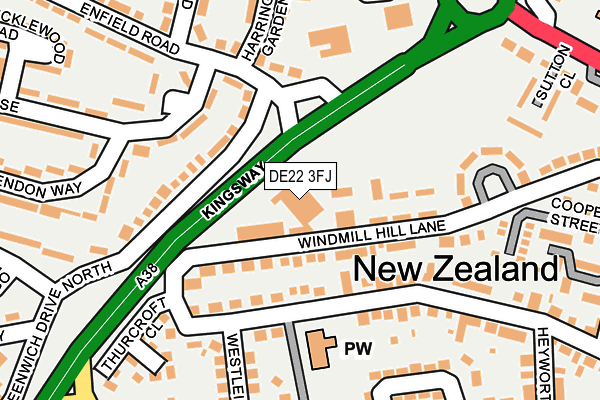 DE22 3FJ map - OS OpenMap – Local (Ordnance Survey)