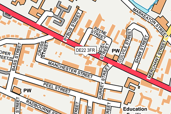 DE22 3FR map - OS OpenMap – Local (Ordnance Survey)