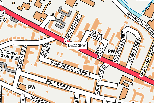 DE22 3FW map - OS OpenMap – Local (Ordnance Survey)