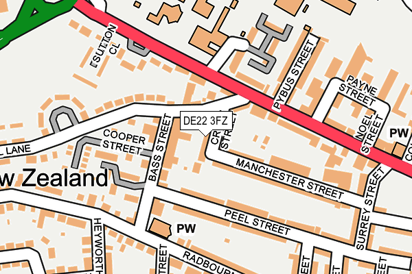 DE22 3FZ map - OS OpenMap – Local (Ordnance Survey)