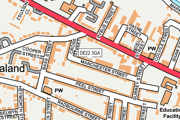 DE22 3GA map - OS OpenMap – Local (Ordnance Survey)