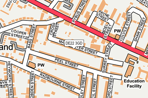 DE22 3GD map - OS OpenMap – Local (Ordnance Survey)