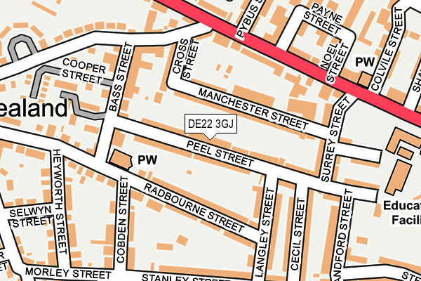DE22 3GJ map - OS OpenMap – Local (Ordnance Survey)