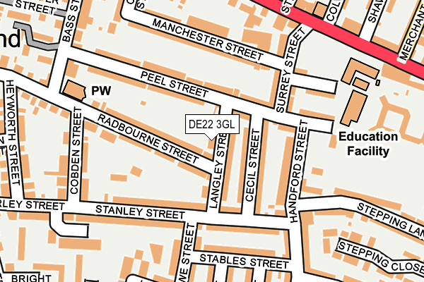 DE22 3GL map - OS OpenMap – Local (Ordnance Survey)