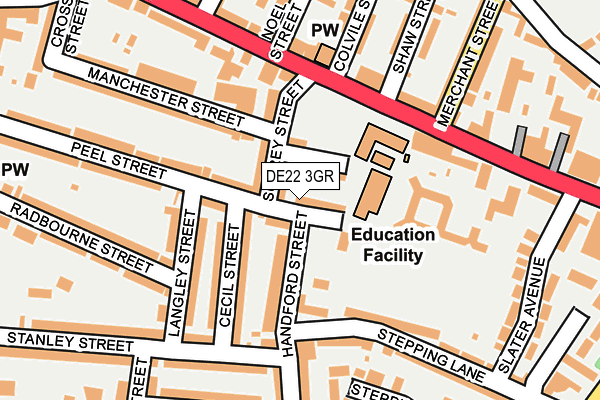 DE22 3GR map - OS OpenMap – Local (Ordnance Survey)