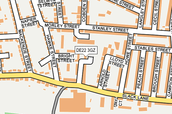 DE22 3GZ map - OS OpenMap – Local (Ordnance Survey)