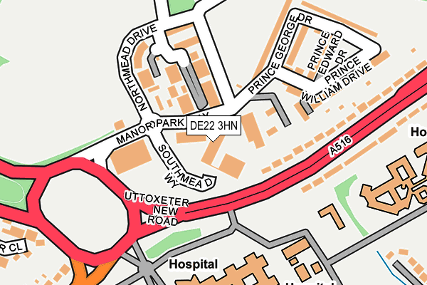 DE22 3HN map - OS OpenMap – Local (Ordnance Survey)