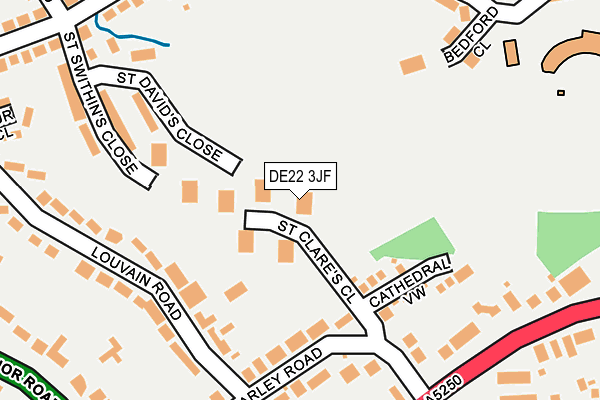 DE22 3JF map - OS OpenMap – Local (Ordnance Survey)