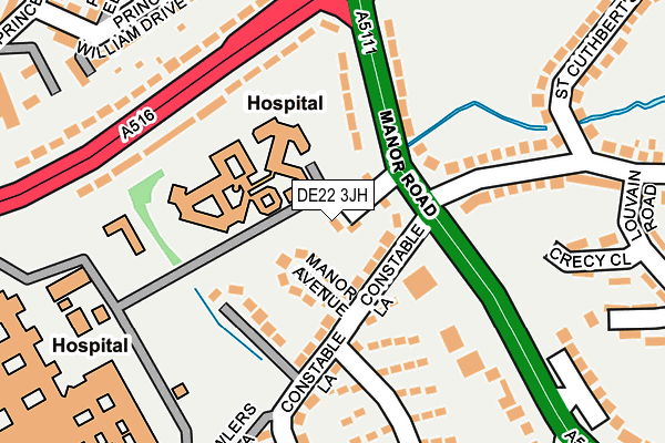 DE22 3JH map - OS OpenMap – Local (Ordnance Survey)