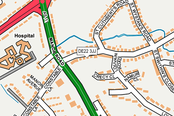 DE22 3JJ map - OS OpenMap – Local (Ordnance Survey)
