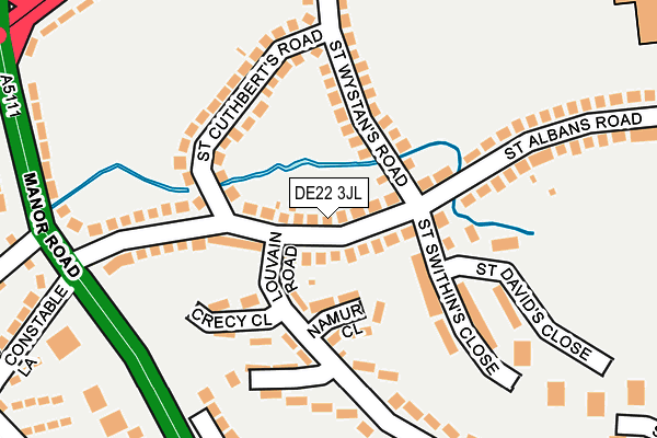 DE22 3JL map - OS OpenMap – Local (Ordnance Survey)