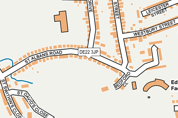 DE22 3JP map - OS OpenMap – Local (Ordnance Survey)