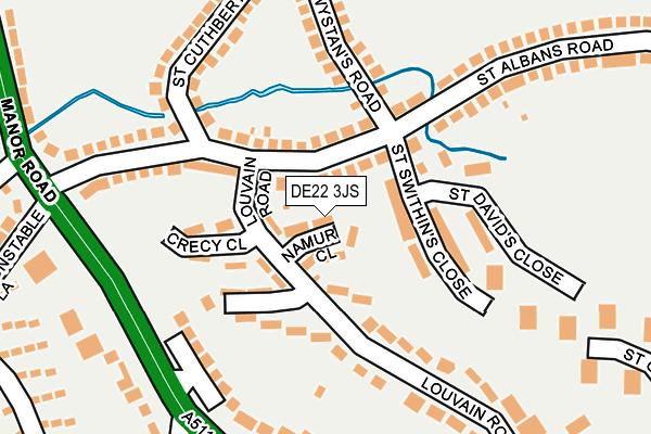 DE22 3JS map - OS OpenMap – Local (Ordnance Survey)