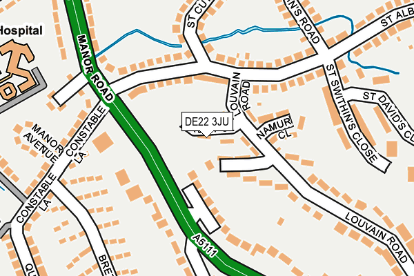 DE22 3JU map - OS OpenMap – Local (Ordnance Survey)