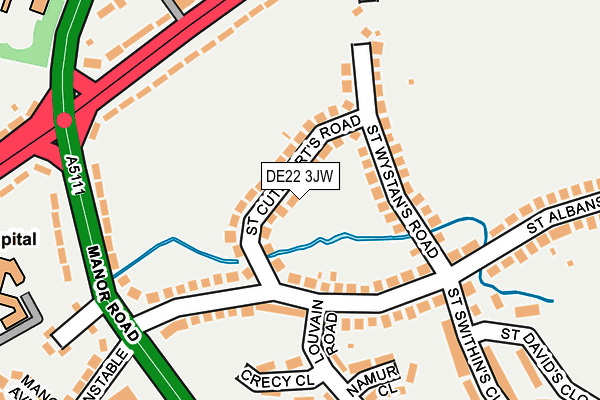 DE22 3JW map - OS OpenMap – Local (Ordnance Survey)