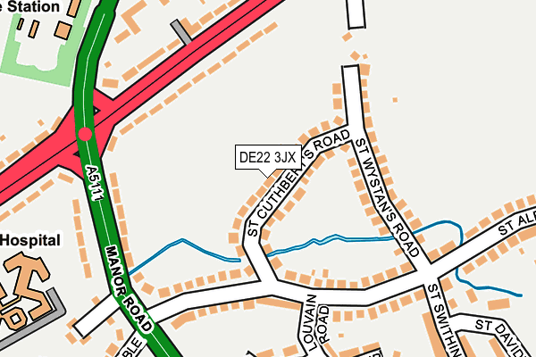 DE22 3JX map - OS OpenMap – Local (Ordnance Survey)