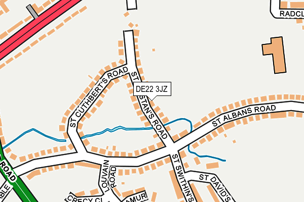 DE22 3JZ map - OS OpenMap – Local (Ordnance Survey)
