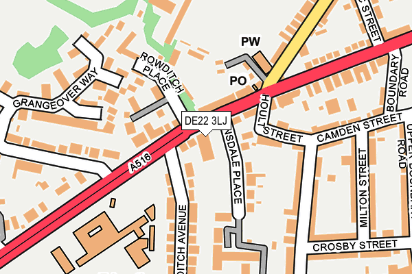 DE22 3LJ map - OS OpenMap – Local (Ordnance Survey)