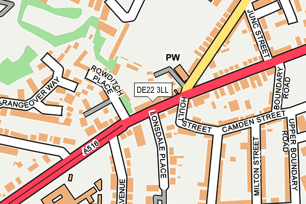 DE22 3LL map - OS OpenMap – Local (Ordnance Survey)
