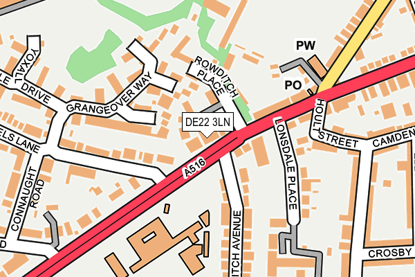 DE22 3LN map - OS OpenMap – Local (Ordnance Survey)