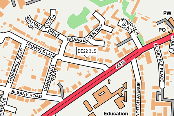 DE22 3LS map - OS OpenMap – Local (Ordnance Survey)