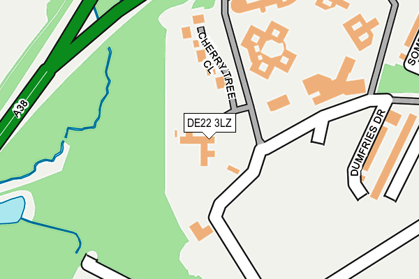 DE22 3LZ map - OS OpenMap – Local (Ordnance Survey)