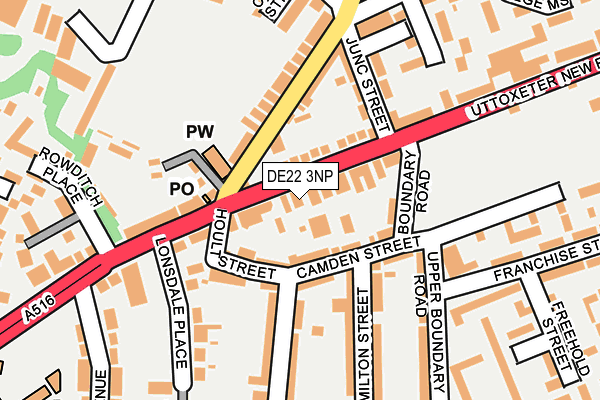 DE22 3NP map - OS OpenMap – Local (Ordnance Survey)