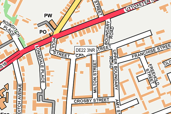 DE22 3NR map - OS OpenMap – Local (Ordnance Survey)