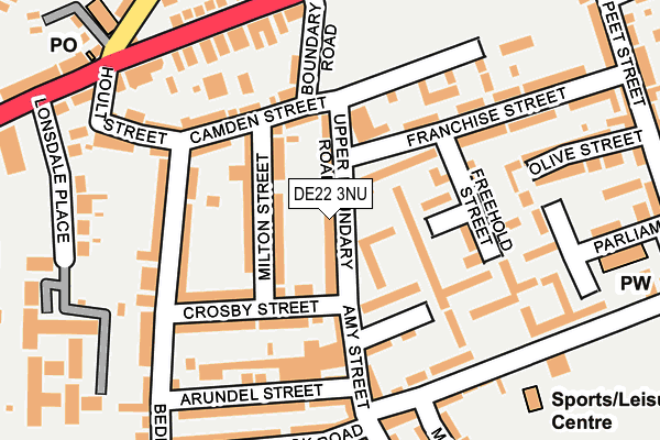 DE22 3NU map - OS OpenMap – Local (Ordnance Survey)