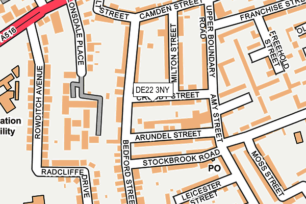 DE22 3NY map - OS OpenMap – Local (Ordnance Survey)