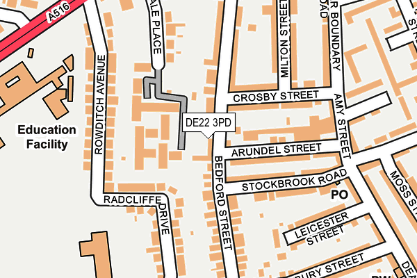 DE22 3PD map - OS OpenMap – Local (Ordnance Survey)