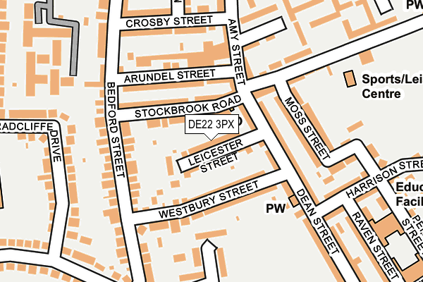 DE22 3PX map - OS OpenMap – Local (Ordnance Survey)