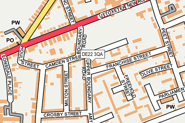 DE22 3QA map - OS OpenMap – Local (Ordnance Survey)