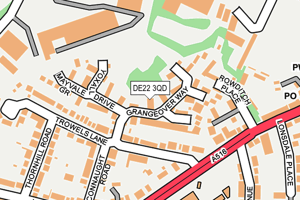 DE22 3QD map - OS OpenMap – Local (Ordnance Survey)