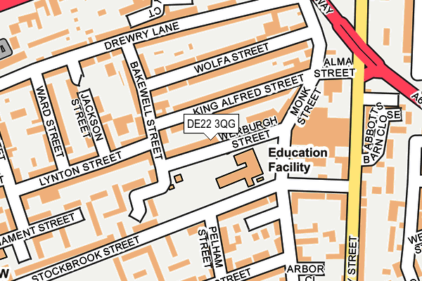 DE22 3QG map - OS OpenMap – Local (Ordnance Survey)