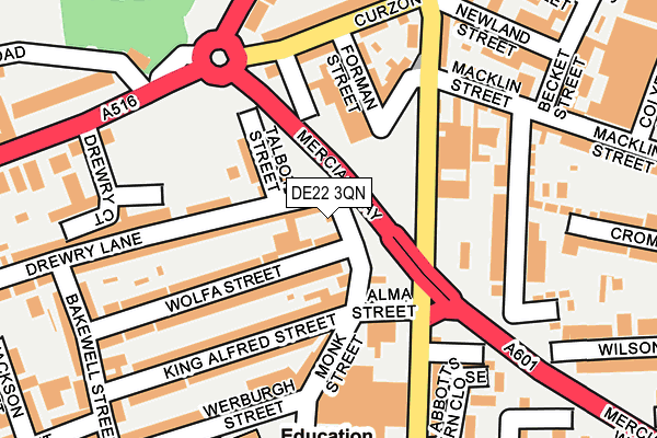 DE22 3QN map - OS OpenMap – Local (Ordnance Survey)