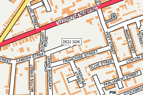 DE22 3QW map - OS OpenMap – Local (Ordnance Survey)