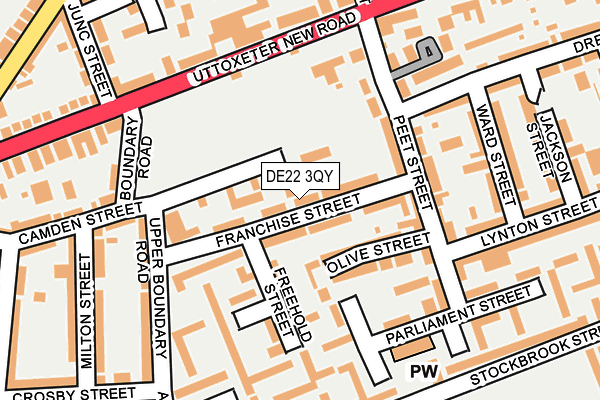 DE22 3QY map - OS OpenMap – Local (Ordnance Survey)
