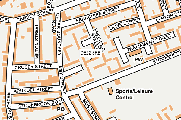 DE22 3RB map - OS OpenMap – Local (Ordnance Survey)